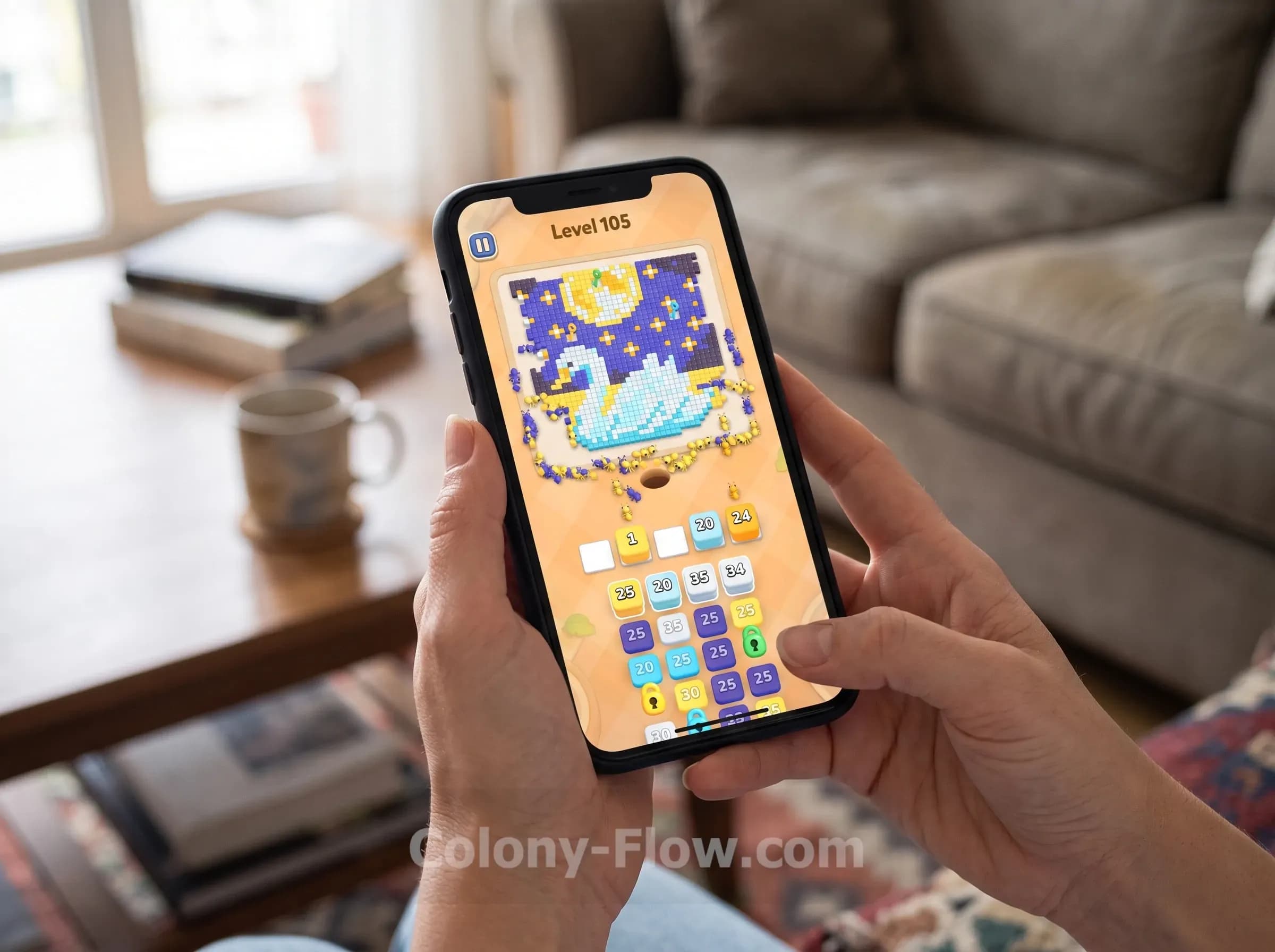 Colony Flow app open on a phone